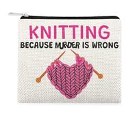 Knitting Coin Purse Knitting Crochet Gifts for Knitter Crocheters Cute Coin Pouch for Knitters Lovers Crochet Lover Zipper Bag for Coins Christmas Birthday Gift for Mom Grandma Aunt Friend