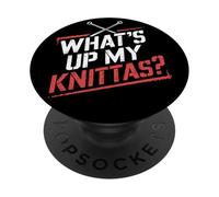 Knitting Community Phrase What's Up My Knittas PopSockets Adhesive PopGrip