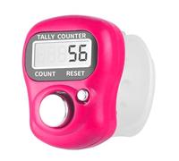 Knitting Counters Digital Stitch Counter with Finger Ring, Electronic Row Counter for Crochet & Needlework, LCD Display 5-Digit Tally Clicker, Adjustable (2PCS) (Red)