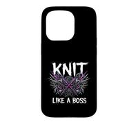 Knitting Crafter Knit Like A Boss Heavy Metals Skull Case for iPhone 15 Pro