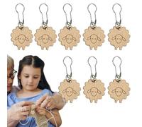 Knitting Crochet Markers - 8 Pcs Wooden Locking Concepts, Cute Design | Yarn Craft Accessories for DIY Sweater Scarf Hat Blanket Craft Craft Project Creative Handgem
