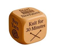 Knitting Dice Set, Wooden Craft Decision Dice, Sewing Quilting Accessory Tool for Random Pattern Ideas Knitting Crochet Hobby Gift for Women Friends Family Mothers Grandmothers Craft Supplies