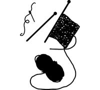 'Knitting for Fun' Rubber Stamp - Unmounted Design for Crafting & Scrapbooking, A8 (RS00059956)