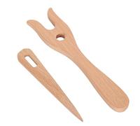 Knitting Fork, Wooden Knitting Fork and Big Eye Needle Set DIY Weaving Tools for Bracelet Necklace Braided Tools