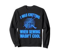 Knitting From The Start Retro Yarn Humor Sweatshirt