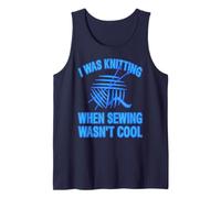 Knitting From The Start Retro Yarn Humor Tank Top