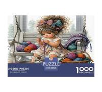Knitting Girl Jigsaw Puzzle for Adults 1000 Pieces Puzzle Game Paper 1000pc Set Cozy Focus 38x26cm/1000pcs