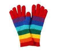Knitting Gloves,Rainbow Stripe Touchscreen,Cold Weather Thermal Gloves - for Skiing Hunting Outdoor Adventure Commuting Shopping Sports Daily Travel