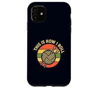 Knitting How I Roll Retro Yarn Ball Needles Funny Case for iPhone 11