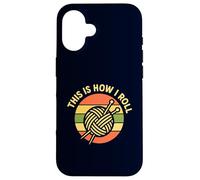 Knitting How I Roll Retro Yarn Ball Needles Funny Case for iPhone 16