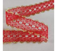 Knitting in Eyelet Lace (Red/Gold, 25 metres)