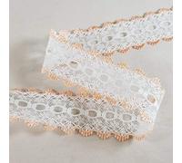 Knitting in Eyelet Lace (White/Peach, 25 metres)