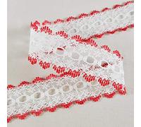 Knitting in Eyelet Lace (White/Red, 5 metres)