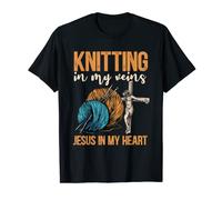 Knitting In My Veins Jesus In My Heart Christian Believer T-Shirt
