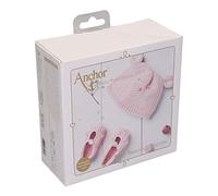 Knitting Kit: Baby Pure Cotton Amigurumi Beanie with Bear Ears and Booties - Pink