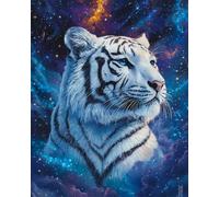Knitting Kits for Adults Fantasy White Tiger Animal DIY Embroidery Cushion Rug,Latch Hook Kits Crochet Carpet Set with Pre-Print for Beginners and Adults Tapestry Kit Small 31x63in