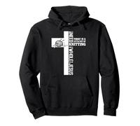 Knitting Knitter Faith Jesus Christian Cross All I Need Pullover Hoodie