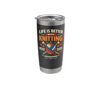 Knitting Knitter Life is Better with Knitting Stainless Steel Insulated Tumbler