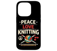 Knitting Knitter Peace Love Knitting Case for iPhone 14 Pro