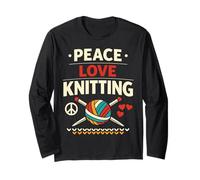 Knitting Knitter Peace Love Knitting Long Sleeve T-Shirt