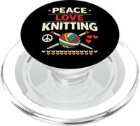Knitting Knitter Peace Love Knitting PopSockets PopGrip for MagSafe