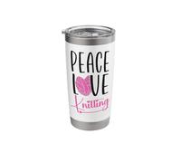Knitting Knitter Peace Love Knitting Stainless Steel Insulated Tumbler