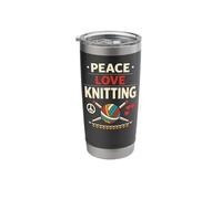 Knitting Knitter Peace Love Knitting Stainless Steel Insulated Tumbler