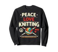 Knitting Knitter Peace Love Knitting Sweatshirt