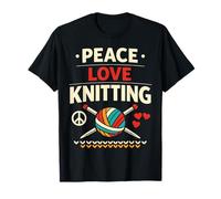 Knitting Knitter Peace Love Knitting T-Shirt
