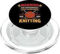 Knitting Knitter Warning May Spontaneously Start Talking PopSockets PopGrip for MagSafe