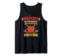 Knitting Knitter Warning May Spontaneously Start Talking Tank Top