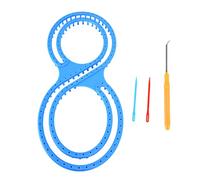 Knitting Loom Kit - 8 Shape Blue Plastic Loom with Crochet Needles for DIY Scarf, Hat, Socks and Blanket Crafts