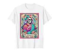 Knitting Lover Skeleton Knitter The Stitch Witch Tarot Card T-Shirt