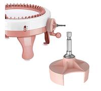Knitting Machine Adapter, Quick Knit Machine Attachment with Power Screwdriver for 48Needles, 40 and 22,Crank Handle with Hex Drill Steel Bit (Pink)