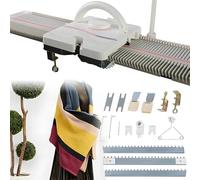 Knitting Machine and Accessories Set, Portable Plastic Domestic Smart Weaving Kit for Sock, Hat, Scarf, and Sweater
