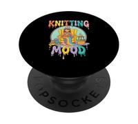 Knitting Mood Cozy Yarn Crafter Relax Vibes PopSockets Adhesive PopGrip