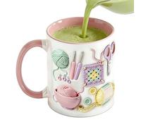 Knitting Mug | Crochet Gift for Crochet Lovers - 330ml, Ceramic Material for Knitters, Sewing Lovers Tea & Coffee Knitting Gift Cup