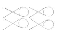 Knitting Needle Ergonomic Fixed Circular Knitting Needle and Ruler in One 1.8-5 Mm, 80 Cm/31.4" Suitable for Beginners to Advanced(Sliver N6 N7 N8 N9)