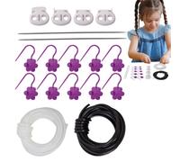 Knitting Needle Protectors - 4pcs Knitting Needle Stoppers | Needle Stringers with 2 Metal Pins, 10 Markers, 2 Hollow Tubes