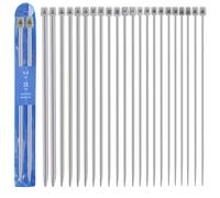 Knitting Needle Set 22 Pcs Knitting Needles Set 25cm Long Knitting Needles Metal Single Pointed Needle for Beginners Professional Handmade DIY (11 Sizes)