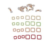Knitting Needle Stoppers Stitch Markers Set Iron Baking Painted Handmade Crafts Crochet Supplies Sewing Accessories for Knitting Crochet Weaving Crafters Home Use (Square)