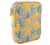 Knitting Needle Storage Bag Yellow Lemon Crochet Hook Case Organizer Double Layer Pocket Practical Storage Case Yellow Lemon Knit Bag Double Organizer Bag Crochet Hook Storage Case