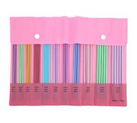 Knitting Needles, 55pcs Colored Straight Double Pointed Metal Knitting Needles Kit in Different Sizes 2.5mm to 6.0mm Protable Knitting Kit for Beginners Mothers Children Girls Experienced Knitters