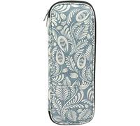 Knitting Needles Case,Large Needle Bags with Transparent Accessories Pocket,for Crochet Hooks and Accessories Storage (Blue)