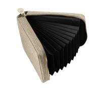 Knitting Needles Organizer - Round Storage Pouch, Portable Fabric Pouch 13.5x5x20cm Black Khaki | Crochet Gear Holder Travel Compartment System Craft Supplies Carry SolutionMaker Accessories