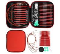 Knitting Needles Set, Interchangeable Aluminum Circular Knitting Needles Set Crochet Hooks with Storage Case Various Sizes Available Detachable for Socks Sweaters Hats