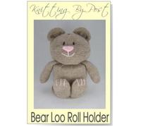 Knitting Pattern. Bear Toilet Roll Holder - UK Knitting Pattern