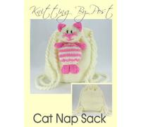 Knitting Pattern Cat Nap Sack. Kitty Cat Knitters Leaflet. Knit a pussy cat mouser. Fun Feline Quick & Easy Beginner Pet Patterns. UK Soft Toy Moggy Knits