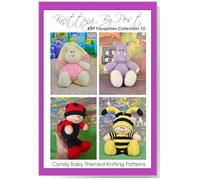 Knitting Pattern Collection of 4 Patterns Candy Booklet of Favourites No.10 Toy Knitting Patterns. Hippo, Bunny, Bumble Bee and Ladybird.
