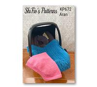Knitting Pattern for 2 Shaped car seat Blankets in Aran Yarn, one Patterned and one Plain, Book, Booklet, Craft, KP672